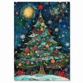 Home for the Holidays – Christmas Tree by the Fireplace Wall Art on Ready to Hang 1.5" Thick Canvas Wrap, Floating Framed Canvas, Flat Rolled Canvas