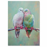 Tender Pastel Doves Expressing Love and Devotion on a Branch Ideal Romantic Art Piece for Bedrooms Nurseries and Anniversary Gift Displays on Ready to Hang 1.5" Thick Canvas Wrap, Floating Framed Canvas, Flat Rolled Canvas