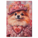 Elegant Flair: Chihuahua in a Lovely Pink Dress and Hat on Ready to Hang 1.5" Thick Canvas Wrap, Floating Framed Canvas, Flat Rolled Canvas