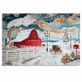 Rustic Winter Escape – Cozy Snowy House and Sleigh Ride Print on Ready to Hang 1.5" Thick Canvas Wrap, Floating Framed Canvas, Flat Rolled Canvas