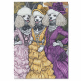Elegant Poodles in Victorian Dresses Beautiful Hand Drawn Art Detailed and Colorful Perfect for Home Wall Decor Living Room Bedroom or Unique Dog Lover Gift on Ready to Hang 1.5" Thick Canvas Wrap, Floating Framed Canvas, Flat Rolled Canvas