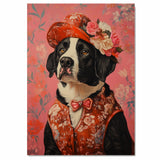 Regal Elegance: Bernese Mountain Dog in a Victorian Suit and Hat - A Whimsical Hearty Artwork on Ready to Hang 1.5" Thick Canvas Wrap, Floating Framed Canvas, Flat Rolled Canvas