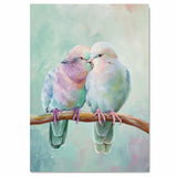 Soft Pastel Doves in Romantic Embrace Capturing Love and Harmony Ideal Gift Art for Couples Bedroom or Nursery Accents with Gentle and Peaceful Vibes on Ready to Hang 1.5" Thick Canvas Wrap, Floating Framed Canvas, Flat Rolled Canvas