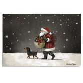 Dog Christmas Canvas - Santa's Sidekick - Joyful Pup Walking in the Snow on Ready to Hang 1.5" Thick Canvas Wrap, Floating Framed Canvas, Flat Rolled Canvas