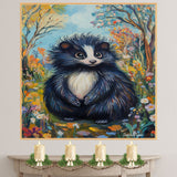 Van Gogh Style Fluffy Skunk Canvas Art – Whimsical Woodland Animal Surrounded by Spring Flowers on Ready to Hang 1.5" Thick Canvas Wrap, Floating Framed Canvas, Flat Rolled Canvas