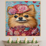 Dashing Look: Chihuahua in a Striking Red Suit and Hat on Ready to Hang 1.5" Thick Canvas Wrap, Floating Framed Canvas, Flat Rolled Canvas