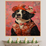 Regal Elegance: Bernese Mountain Dog in a Victorian Suit and Hat - A Whimsical Hearty Artwork on Ready to Hang 1.5" Thick Canvas Wrap, Floating Framed Canvas, Flat Rolled Canvas