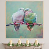 Tender Pastel Doves Expressing Love and Devotion on a Branch Ideal Romantic Art Piece for Bedrooms Nurseries and Anniversary Gift Displays on Ready to Hang 1.5" Thick Canvas Wrap, Floating Framed Canvas, Flat Rolled Canvas