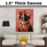 Regal Elegance: Bernese Mountain Dog in a Victorian Suit and Hat - A Whimsical Hearty Artwork on Ready to Hang 1.5" Thick Canvas Wrap, Floating Framed Canvas, Flat Rolled Canvas