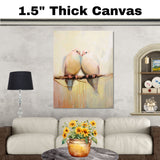 Romantic Doves in Soft Pastel Style Symbolizing Love and Peace Minimalist Bird Painting for Tranquil Living Spaces or Thoughtful Gift for Couples on Ready to Hang 1.5" Thick Canvas Wrap, Floating Framed Canvas, Flat Rolled Canvas