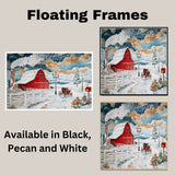 Rustic Winter Escape – Cozy Snowy House and Sleigh Ride Print on Ready to Hang 1.5" Thick Canvas Wrap, Floating Framed Canvas, Flat Rolled Canvas