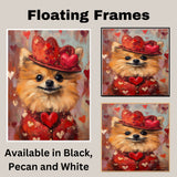 Timeless Style: Chihuahua in a Bold Red Ensemble with Hat on Ready to Hang 1.5" Thick Canvas Wrap, Floating Framed Canvas, Flat Rolled Canvas