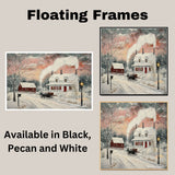 Holiday Farmhouse – Cozy Winter Home with Snow and Sleigh on Ready to Hang 1.5" Thick Canvas Wrap, Floating Framed Canvas, Flat Rolled Canvas