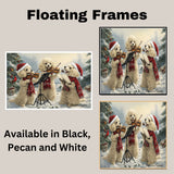 Dog Christmas Canvas - "Symphony in Snow" - Poodles Playing Violin in a Winter Forest on Ready to Hang 1.5" Thick Canvas Wrap, Floating Framed Canvas, Flat Rolled Canvas
