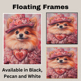 Elegant Flair: Chihuahua in a Lovely Pink Dress and Hat on Ready to Hang 1.5" Thick Canvas Wrap, Floating Framed Canvas, Flat Rolled Canvas