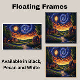 4th of July Flags & Swirled Sky American Dreamscape – Decorative Patriotic on Ready to Hang 1.5" Thick Canvas Wrap, Floating Framed Canvas, Flat Rolled Canvas