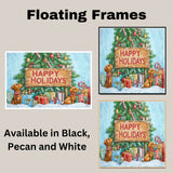 Puppy Christmas Canvas - "Paws and Presents" - Whimsical Dogs Unwrapping Joy Under the Christmas Tree on Ready to Hang 1.5" Thick Canvas Wrap, Floating Framed Canvas, Flat Rolled Canvas