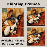 Adorable Dog Sleeping Canvas – Van Gogh-Inspired Portrait of a Cozy Pup with Painterly Brush Texture on Ready to Hang 1.5" Thick Canvas Wrap, Floating Framed Canvas, Flat Rolled Canvas