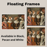 Victorian Dog Art Print Featuring Four Jack Russell Dogs in Elegant Dresses Regal Hand Drawn Pet Portrait Illustration for Unique Gift or Wall Home Decor on Ready to Hang 1.5" Thick Canvas Wrap, Floating Framed Canvas, Flat Rolled Canvas