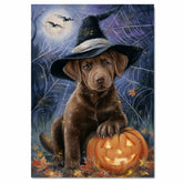 Chesapeake Bay Retriever Halloween Wall Prints Decorations for Yard Party House Décor for Dad's Birthday on Ready to Hang 1.5" Thick Canvas Wrap, Floating Framed Canvas, Flat Rolled Canvas