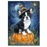 French Bulldog Halloween Puppy Canvas Wall Art Cute Dog Lover Gift for Apartment Bedroom or Modern Home Décor on Ready to Hang 1.5" Thick Canvas Wrap, Floating Framed Canvas, Flat Rolled Canvas