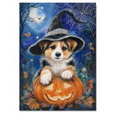 Corgi Dog Canvas for Pet Lovers Halloween Decorative Gifts for Grandpa's Anniversary Decorations for Fall on Ready to Hang 1.5" Thick Canvas Wrap, Floating Framed Canvas, Flat Rolled Canvas