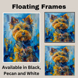 Yorkshire Terrier Dog Painting in Starry Night Style with Swirling Skies and Vibrant Van Gogh Inspired Brushwork on Ready to Hang 1.5" Thick Canvas Wrap, Floating Framed Canvas, Flat Rolled Canvas