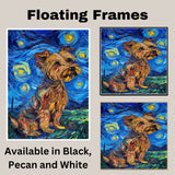 Expressive Yorkshire Terrier Dog Painting in Van Gogh Inspired Style with Bold Colors and Textured Artistic Brushstrokes on Ready to Hang 1.5" Thick Canvas Wrap, Floating Framed Canvas, Flat Rolled Canvas