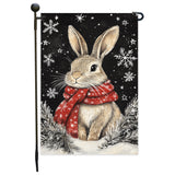 Cow with Scarf Winter Christmas Garden Flag 12x18 Inch Single Side or Double Sidedd Snowing Yard Flag Farmhouse Winter Outdoor Yard Decoration for Xmas Holiday Snowflake Seasonal House Decor Banner