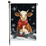 Winter Giraffe With Red Scraf Christmas Garden Flag 12x18 Inch Single Side or Double Sidedd Snow Winter Animals Yard Flag Holiday Yard Decoration for Farmhouse Snowflake Giraffe Banner