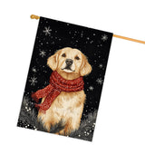 Highland Cow Christmas House Flag Double Sided 28x40 Inch Winter Farmhouse Outdoor Flag Snowflake Holiday Decor for Front Porch Yard Home