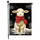 Merry Christmas Lion Garden Flag, Snowflake Animal Yard Flag for Outside Decorations Winter Holiday Seasonal Farmhouse Outdoor Small Home Decor 12x18 Inch Single Side or Double Sidedd