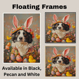 Springtime Magic: Border Collie Sporting a Playful Easter Attire on High-Quality Canvas Wrap, Framed Print, or Rolled Artwork