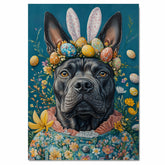 Easter Bliss: Cane Corso Showcasing a Festive Spring Look on Premium Canvas Wrap, Framed Print, or Rolled Artwork