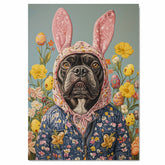 Hoppy Vibes: Cane Corso Posing in a Festive Springtime Outfit on High-Quality Canvas Wrap, Framed Print, or Rolled Artwork
