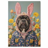 Hoppy Vibes: Cane Corso Posing in a Festive Springtime Outfit on High-Quality Canvas Wrap, Framed Print, or Rolled Artwork