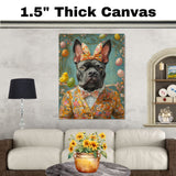Springtime Charm: Cane Corso Dressed in a Playful Holiday Ensemble on Decorative Canvas Wrap, Framed Print, or Rolled Artwork
