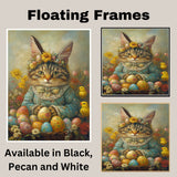 Feline Festivities: Cute Cat Ready for a Springtime Celebration on Canvas Wrap, Framed Print, or Rolled Artwork