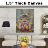 Whiskers in Wonderland: Charming Cat Dressed for a Joyful Springtime Occasion on Canvas Wrap, Framed Print, or Rolled Artwork