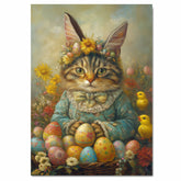 Feline Festivities: Cute Cat Ready for a Springtime Celebration on Canvas Wrap, Framed Print, or Rolled Artwork