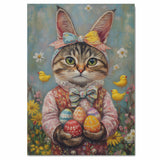 Whiskers in Wonderland: Charming Cat Dressed for a Joyful Springtime Occasion on Canvas Wrap, Framed Print, or Rolled Artwork