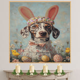 Colorful Canine: Catahoula Leopard Dog in a Charming Springtime Ensemble on Gallery Wrap, Framed Artwork, or Rolled Print