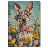 Festive Paws: Catahoula Leopard Dog Dressed for a Cheerful Spring Celebration on Canvas Wrap, Framed Print, or Rolled Artwork
