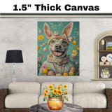 Festive Pup: Catahoula Leopard Dog Dressed for Spring Celebration on Canvas Wrap, Framed Print, or Rolled Artwork
