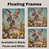 Festive Paws: Catahoula Leopard Dog Dressed for a Cheerful Spring Celebration on Canvas Wrap, Framed Print, or Rolled Artwork
