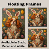 Spring Charm: Cavalier King Charles Spaniel Dressed for the Season on Premium Canvas Wrap, Framed Print, or Rolled Artwork