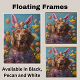 Springtime Chesapeake Bay Retriever Dressed for the Holiday - Charming Seasonal Pet Art on Canvas or Print
