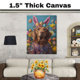 Springtime Chesapeake Bay Retriever Dressed for the Holiday - Charming Seasonal Pet Art on Canvas or Print