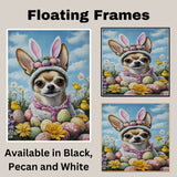 Easter Charm: Cute Chihuahua in a Festive Outfit on Canvas Wrap, Framed Print, or Rolled Artwork