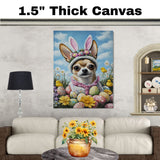 Easter Charm: Cute Chihuahua in a Festive Outfit on Canvas Wrap, Framed Print, or Rolled Artwork
